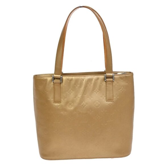 LOUIS VUITTON Stockton Shoulder Bag Monogram Mat Leather Beige M55117 73KB217 - Picture 1 of 14
